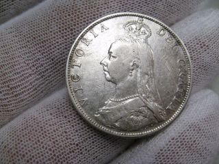 1888 Silver Florin.  Great Britain.  Jubilee Victoria.  Cleaned? photo