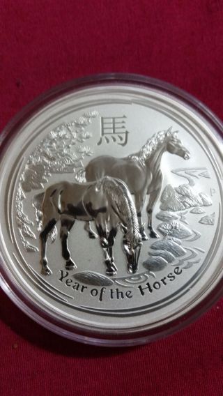 2014 Australia Silver 5 Oz Lunar Series Year Of The Horse Perth In Capsule photo