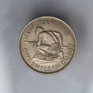 Zealand.  1 Shilling,  1947 - George Vi Au photo