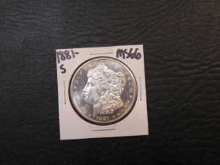 1881 - S Morgan Silver Dollar Gem Bu Pl.  Collectible Grade.  Cheek photo