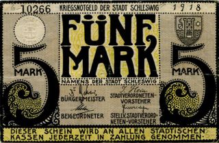Germany 5 Mark 1918 Schleswing 10266 photo