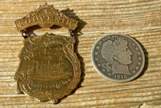 Ca 1896 Leadville Colorado Crystal Carnival Ice Palace Pictorial Hang Medal photo