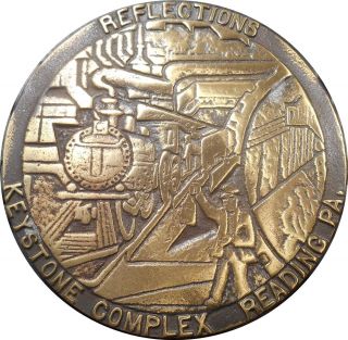 Huge 1983 Keystone Complex,  Reading Pa,  Reflections Cast Bronze Table Medal photo