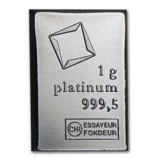 Solid Platinum 1 Gram Bar Valcambi Suisse Switzerland Fraction Combibar photo
