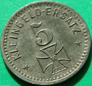 Ww I German Notgeld Coin 1918 Stadt Waldsee 5 Pfennig photo