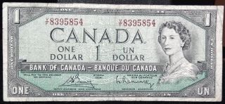 1954 Canadian One Dollar Bill Item 759 photo