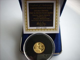 1/10 Oz Gold Coin Proof Debt And Death - Slave Queen Double Obverse Only 500 photo