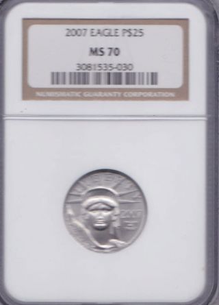 Ngc 2007 Ms 70 Platinum Eagle P $25 photo