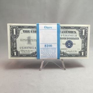 (100) 1957b $1 Silver Certificates Sequential In Package photo