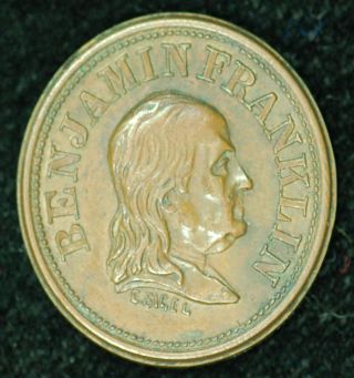 Civil War Token - Benjamin Franklin - Penny Saved Is A Penny Earned photo