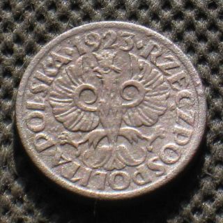 Rare Old Coin Of Poland 5 Groszy 1923 Second Republic photo