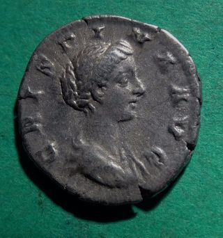 Tater Roman Imperial Silver Denarius Of Crispina Clasped Hands photo