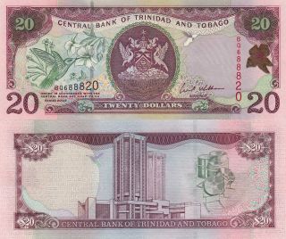 Trinidad & Tobago 20 Dollars (2002) - Hummingbird/bank/p44 photo