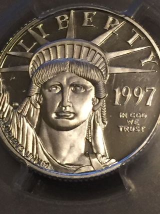 1997 - W $25 Statue Liberty 1/4 Oz.  Platinum Pcgs Pr69 Proof Pf69 First Year Issue photo
