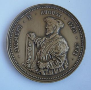 Polish King Sigismund Ii Augustus 1569 Union Of Lublin Polish–lithuanian Medal photo