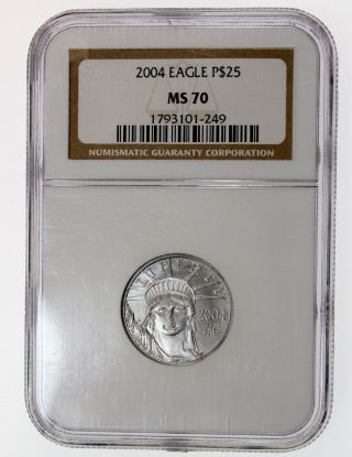 2004 25c Platinum American Eagle Ngc Ms70 photo