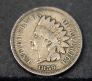 1859 Indian Head Cent Circulated (c2382) photo