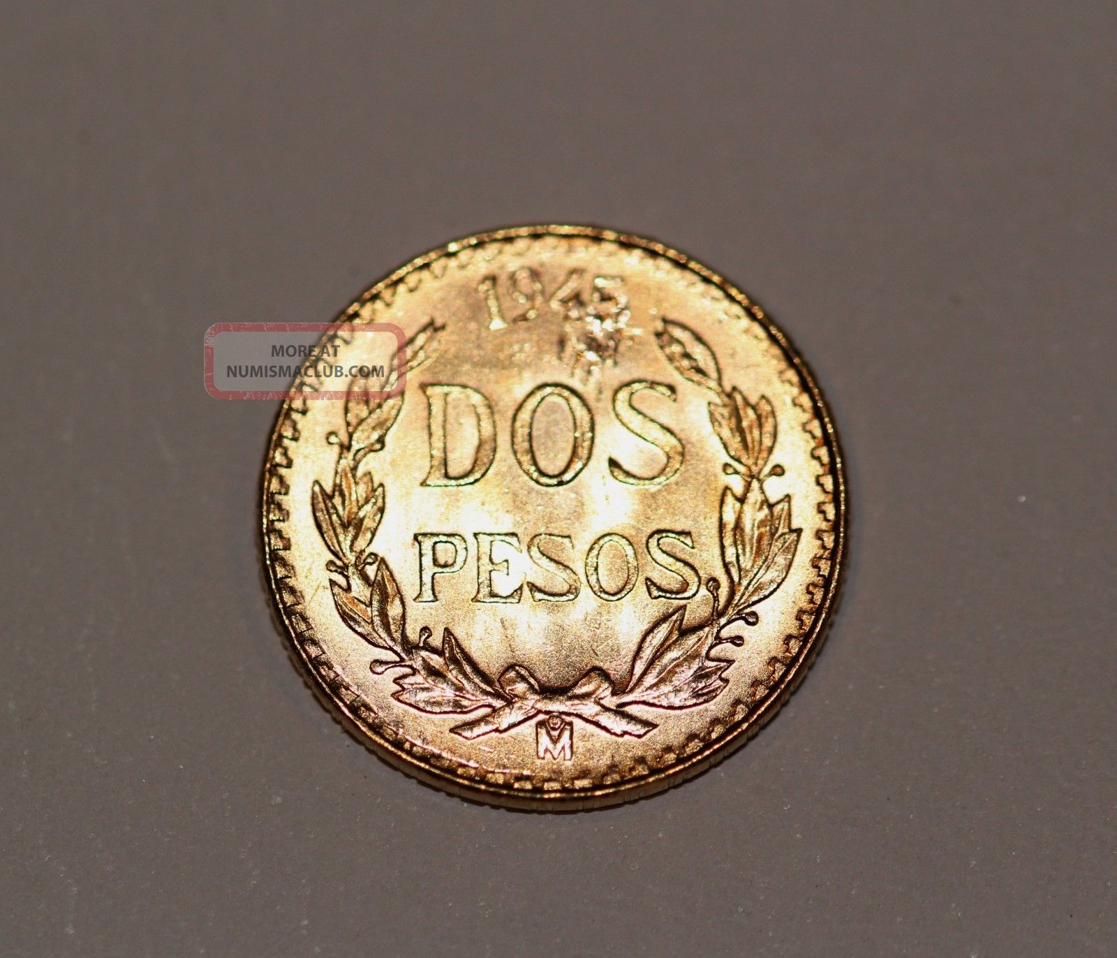 Mexican Gold Dos Pesos 1945 Year Coin Gold Mexican 2 Pesos