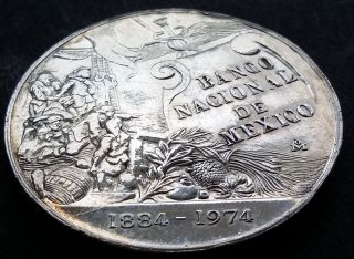 1974 90th Anniversary Banco Nacional De Mexico (3069) Silver Commemorative photo