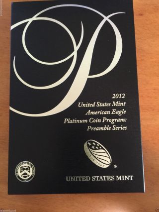 2012 American Eagle 1 Oz.  995 Platinum $100 Coin West Point & Box photo