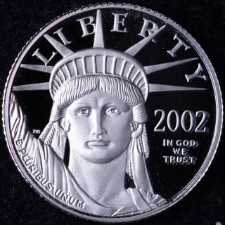 Proof 2002 - W Platinum Eagle $10 1/10 Oz R3cht photo