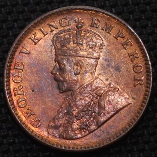 India 1933 King George V 1/4 Anna Coin.  Calcutta Unc photo
