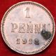 Uncirculated 1912 Finland 1 Penni Foreign Coin S/h Finland photo 1