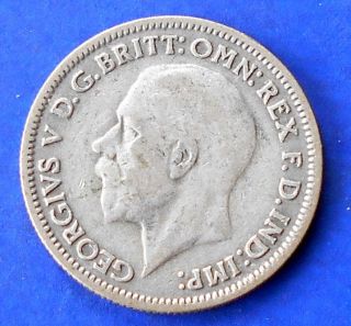 Silver 1931 Great Britain 6 Pence George V Km 832 Oak Leaves Circ Bb44 photo