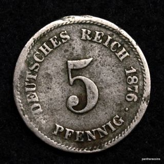 Germany Empire 5 Pfennig 1876 - D B2 photo