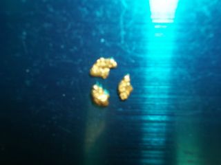 . 9 Grams Alaska Natural Gold Nuggets.  3 Nuggets,  Capsule. photo