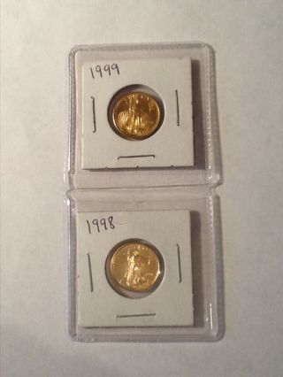 1998 And 1999 1/10 Ounce Gold Eagles photo