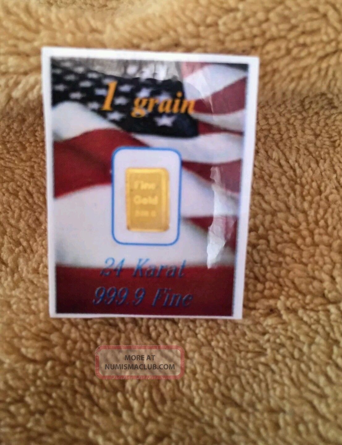 1 Grain Pure 24k 999.  9 Gold Bullion Gold photo
