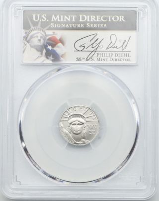2007 - W $10 Burnished Platinum American Eagle Pcgs Sp70 Top Grade - Diehl Label photo