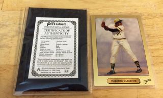 Rare 1992 Roberto Clemente 999.  9 1 Gram Fine Gold Card Only 1200 Exist Pirates photo