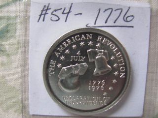Rare 54 1776/american Revolution Heraldic Art Medal W/envelope And Literature photo