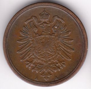 Germany,  Empire - 1874 A 1 Pfennig Km 1 Ef Xf German Coin photo
