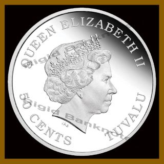 Tuvalu Half Dollar Proof Silver Coin,  1/2 Oz 2016 Baby Monkey Year Of The Monkey photo