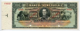 Venezuela Specimen 1,  000 Bolivares 1936,  99c photo