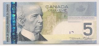 Canada $5 Banknote Laurier 2006 Sn Hag 5947434 - Unc photo