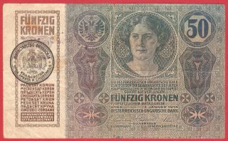 Austria - Hungary,  50 Crowns 1914.  Stamp 