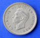 Silver 1946 Great Britain 6 Pence George Vi Km 852 Toned Circ Last Yr Bb46 Sixpence photo 1