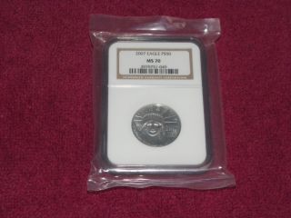 2007 One Half Ounce American Eagle Platinum Coin Graded Ms70 photo
