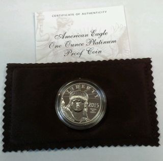 2015 W 1 Oz American Eagle Platinum Proof Coin photo