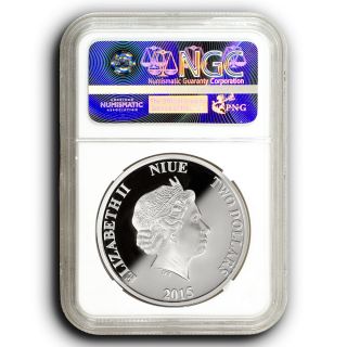 2015 Ngc Pf70 Niue Cerberus Greek Mythology1 Oz $2 Proof Silver Coin With Ogp photo