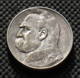 Rare Old Silver Coin Of Poland 5 Zloty 1935 Pilsudski Second Republic Ag photo