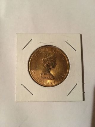 1985 1oz.  999 Canada Gold Coin Maple Leaf Elizabeth Ii $50 Dollars Great photo