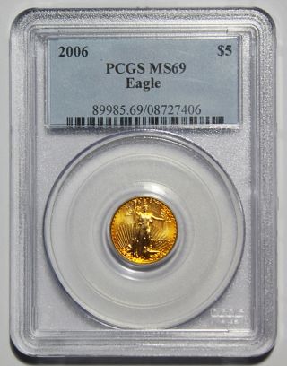 2006 $5 Gold Eagle - Ms 69 By Pcgs (toning) photo