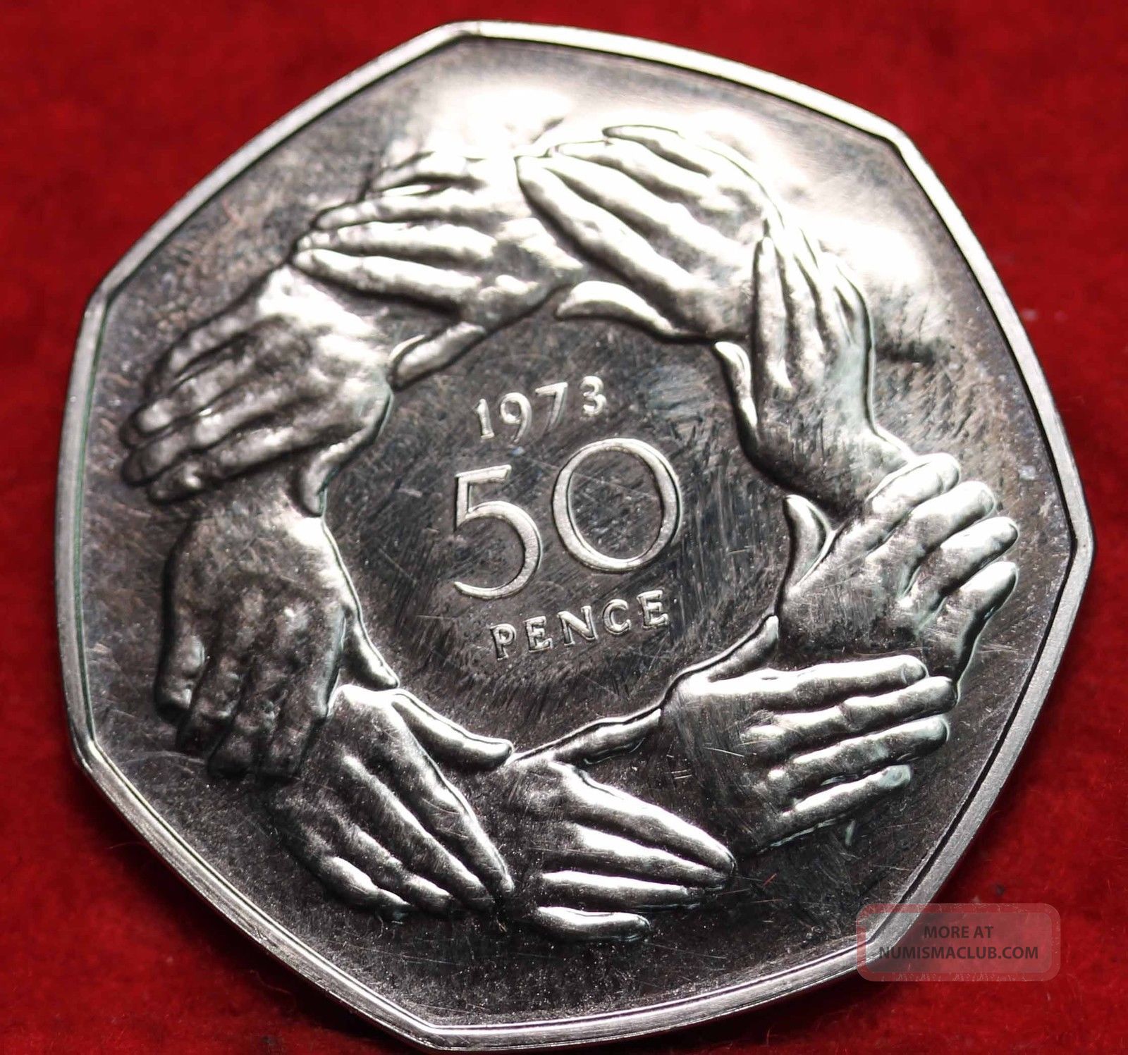 Uncirculated 1973 Great Britain Proof 50 Pence Foreign Coin S h