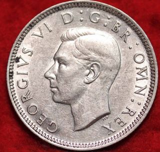 1943 Great Britain Shilling Silver Foreign Coin S/h photo