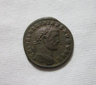 Bronze Follis.  Galerius,  As Caesar,  Heraclia 293 - 303 Ad.  Genius Reverse. photo